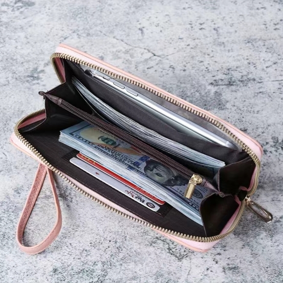 Dark Pink women's wallet  Faux leather - Picture 2 of 3